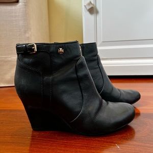 Tory Burch Ankle Wedge Booties Black Size 11